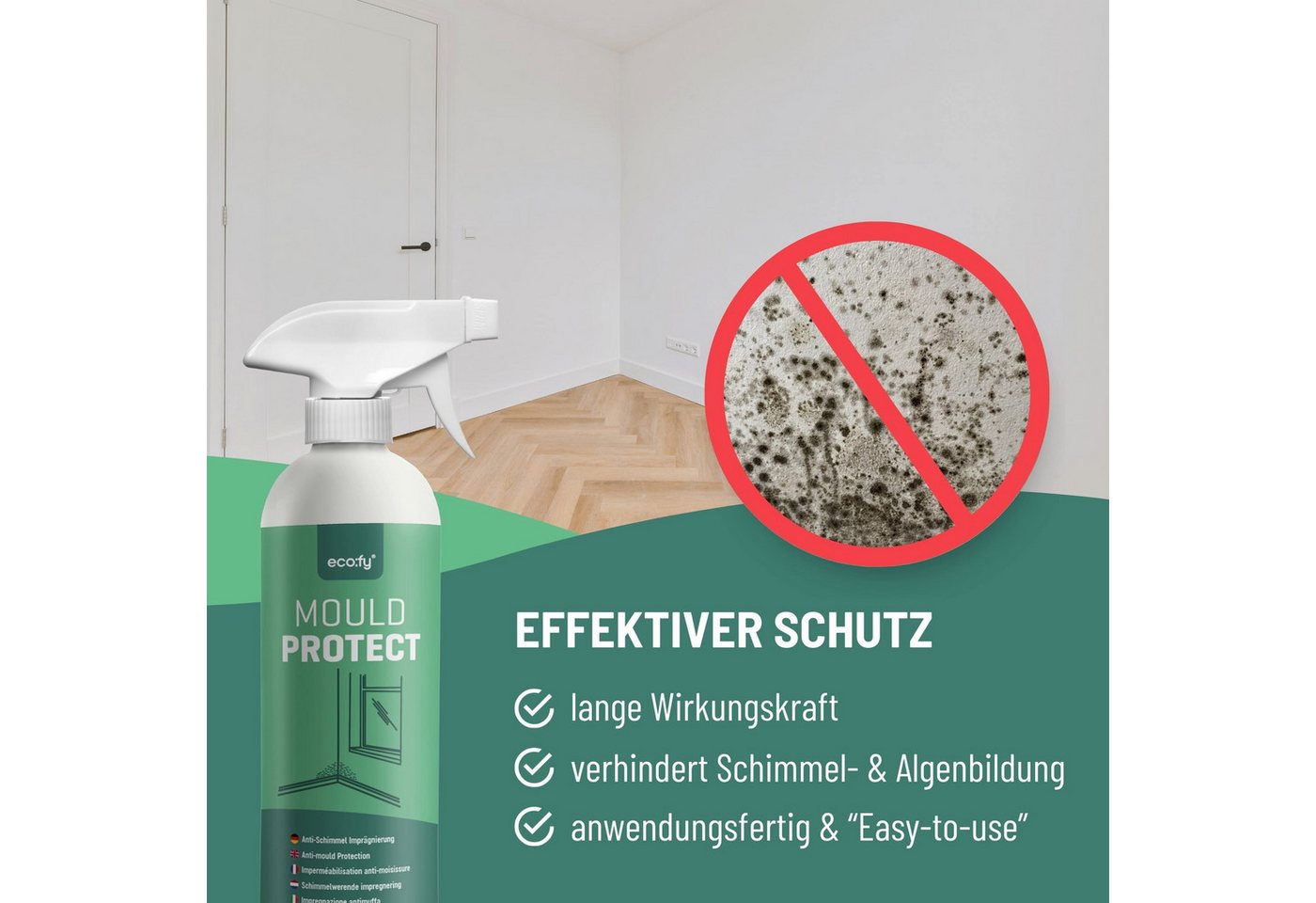 Thumbnail - eco:fy Anti-Schimmel Imprägnierung Imprägnierspray (1 St), Starker Schutz vor Schimmel, Algen und Pilzen