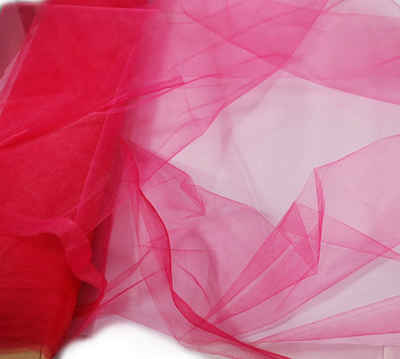magic-man1001 Stoff Tüll in Lippenstift pink 150 cm x 10 m Tüllstoff