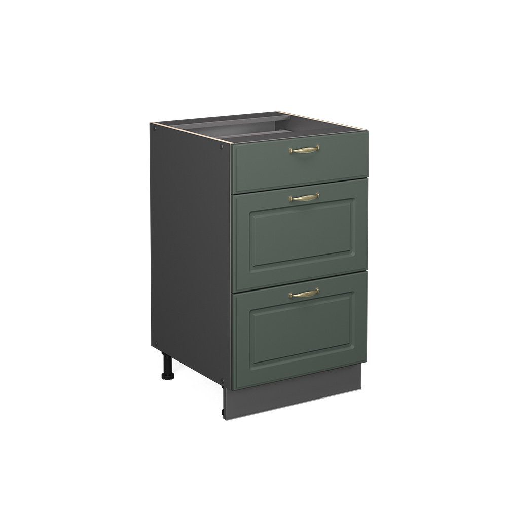 Vicco Unterschrank Fame-Line, Grün-Gold Landhaus/Anthrazit, 50 cm ohne Arbeitsplatte (1-St)