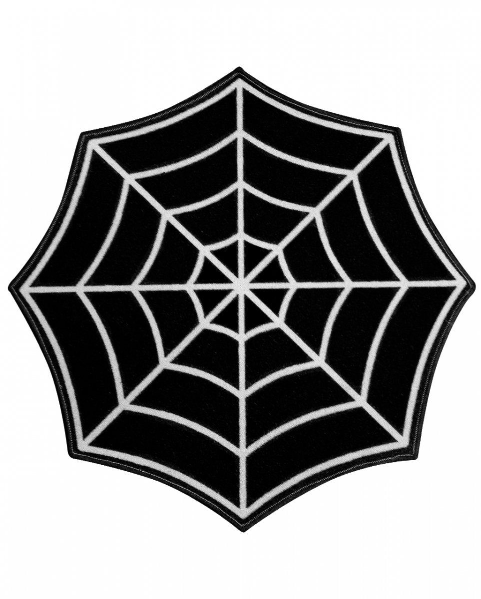 Horror-Shop Teppich Schwarz-Weißer Spinnennetz Teppich
