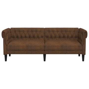 vidaXL Sofa Chesterfield-Sofa 3-Sitzer Braun Stoff