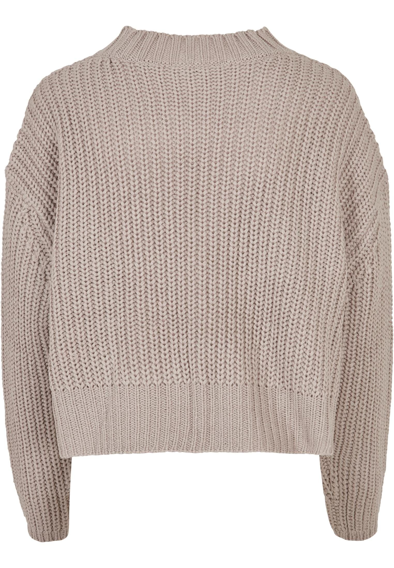 URBAN CLASSICS Kapuzenpullover Ladies Damen Sweater warmgrey Oversize Wide (1-tlg)
