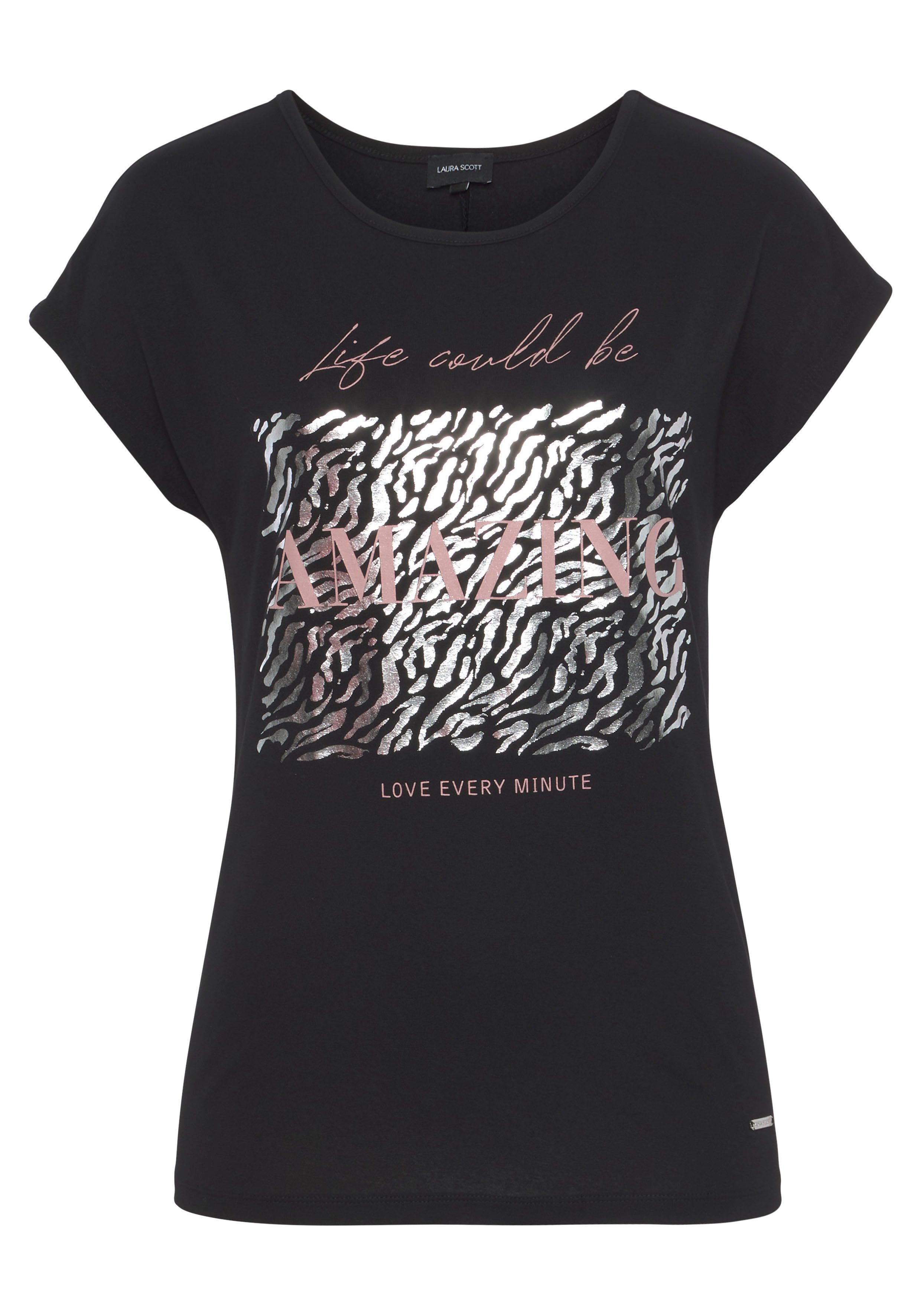 T-Shirt Laura mit Folienprint Scott modischem