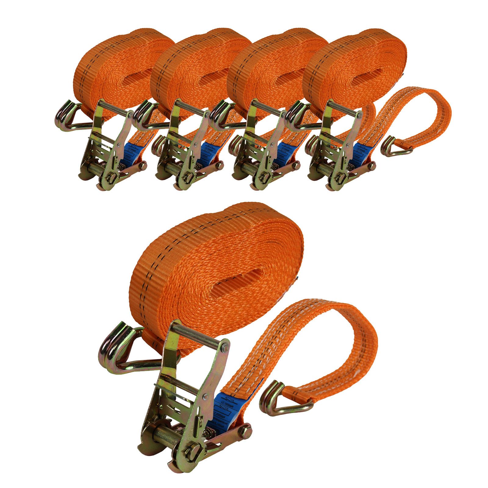 Spanngurt Profi Ratschen Zurrgurt Spanngurte 2-tlg 6m 2000kg TÜV/GS ORANGE