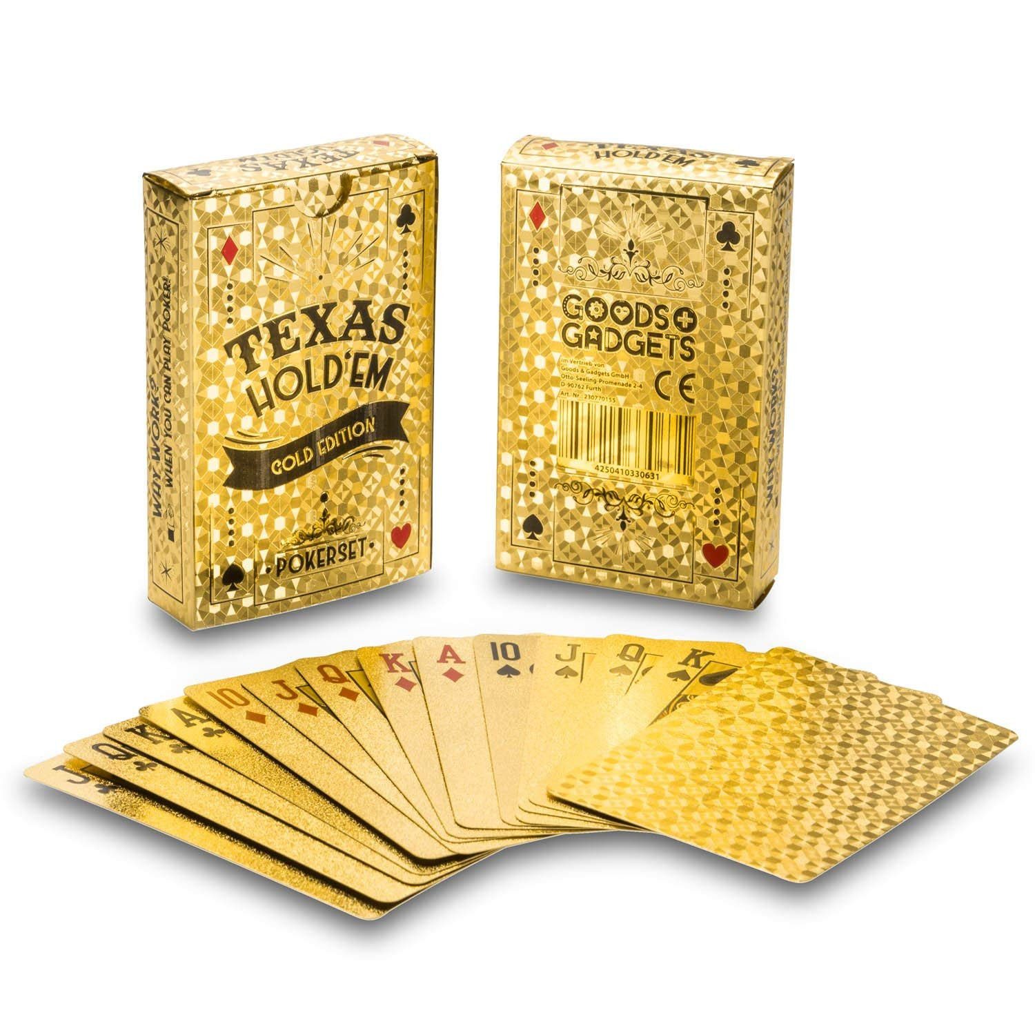 Goods+Gadgets Spiel Spiel-Karten aus PVC Kunststoff, Pokerkarten, Poker-Deck