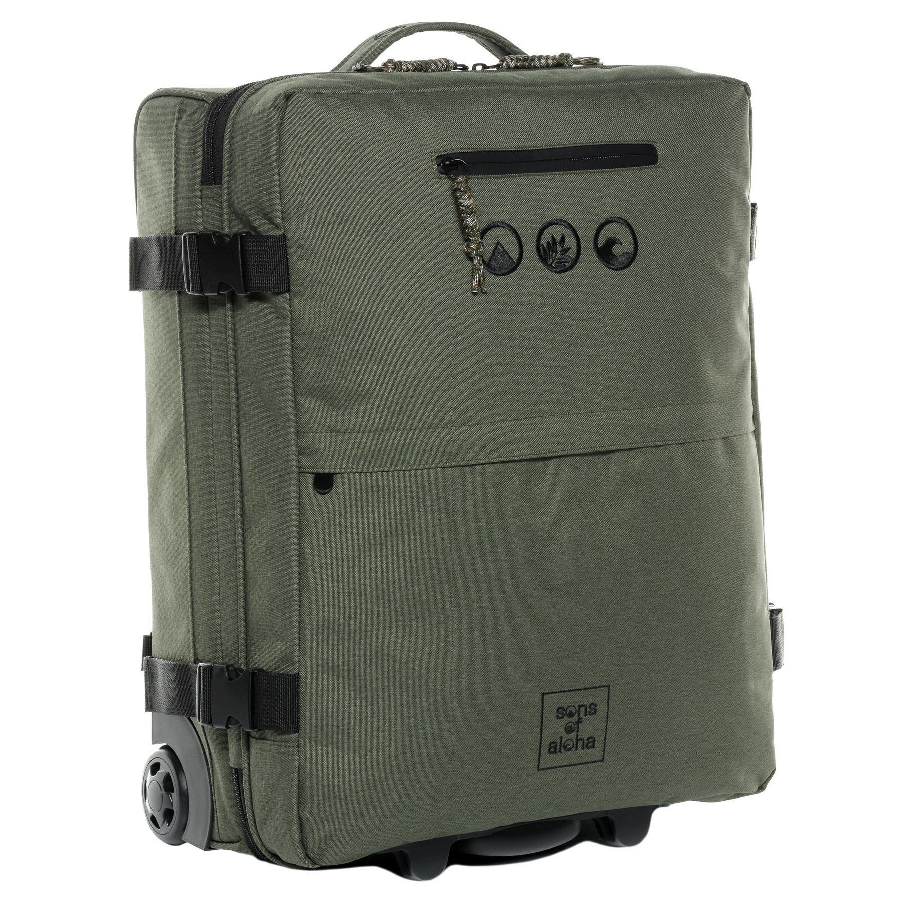 SONS OF ALOHA Koffer Backpacker Rucksack mit Rollen 3 in 1 Handgepäck 55 cm, 2in1 Hybrid Handgepäck Koffer 2 Rollen & Rucksack aus Plastikflaschen
