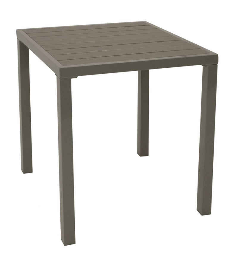 DEGAMO Bistrotisch »VARENNA« (1-St), 60x60cm, Metall silbergrau, Tischplatte Polywood grau