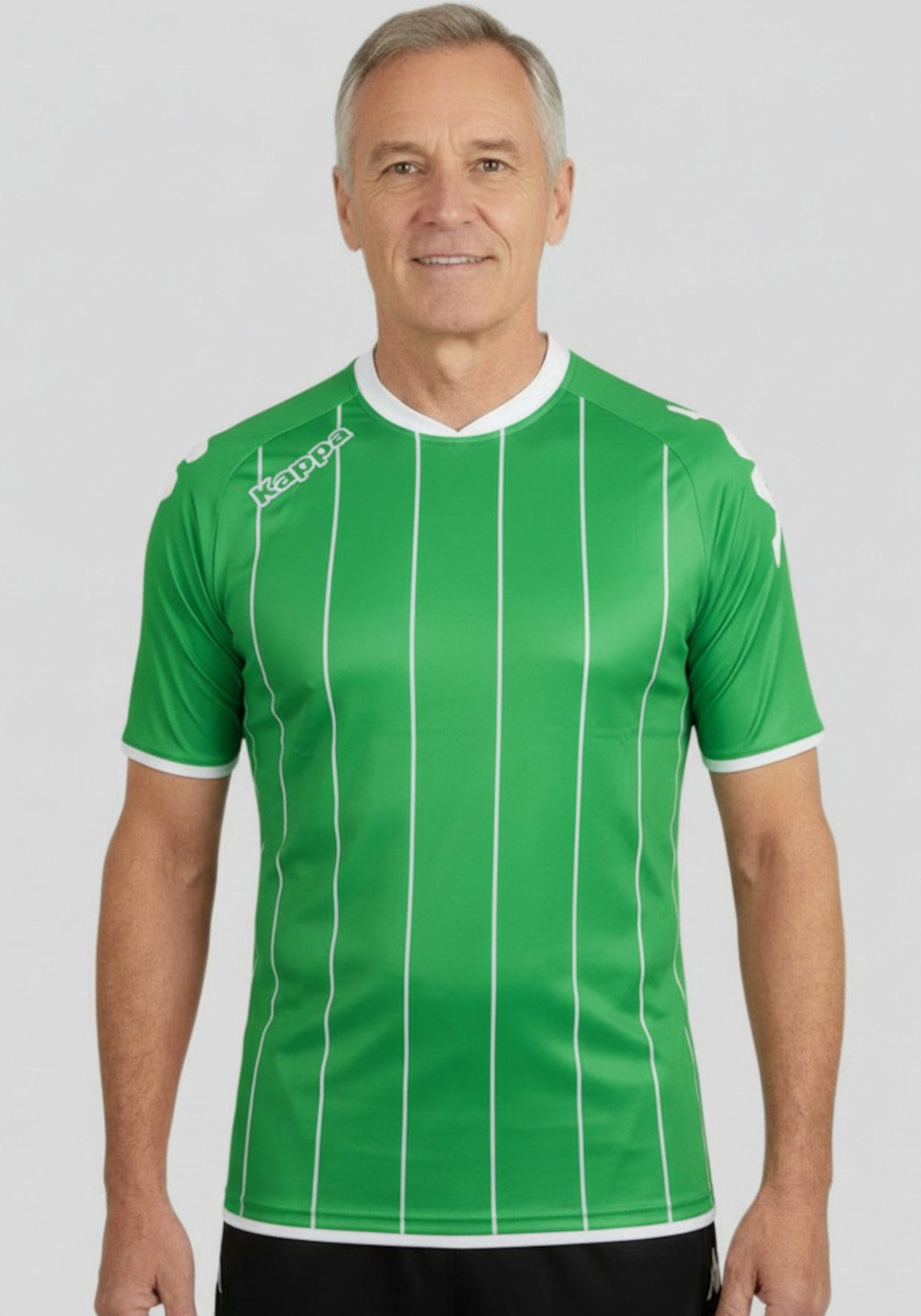 Kappa Fußballtrikot Arezzo Trikot Sportshirt mit Längsstreifen und Kontrasteinfassungen