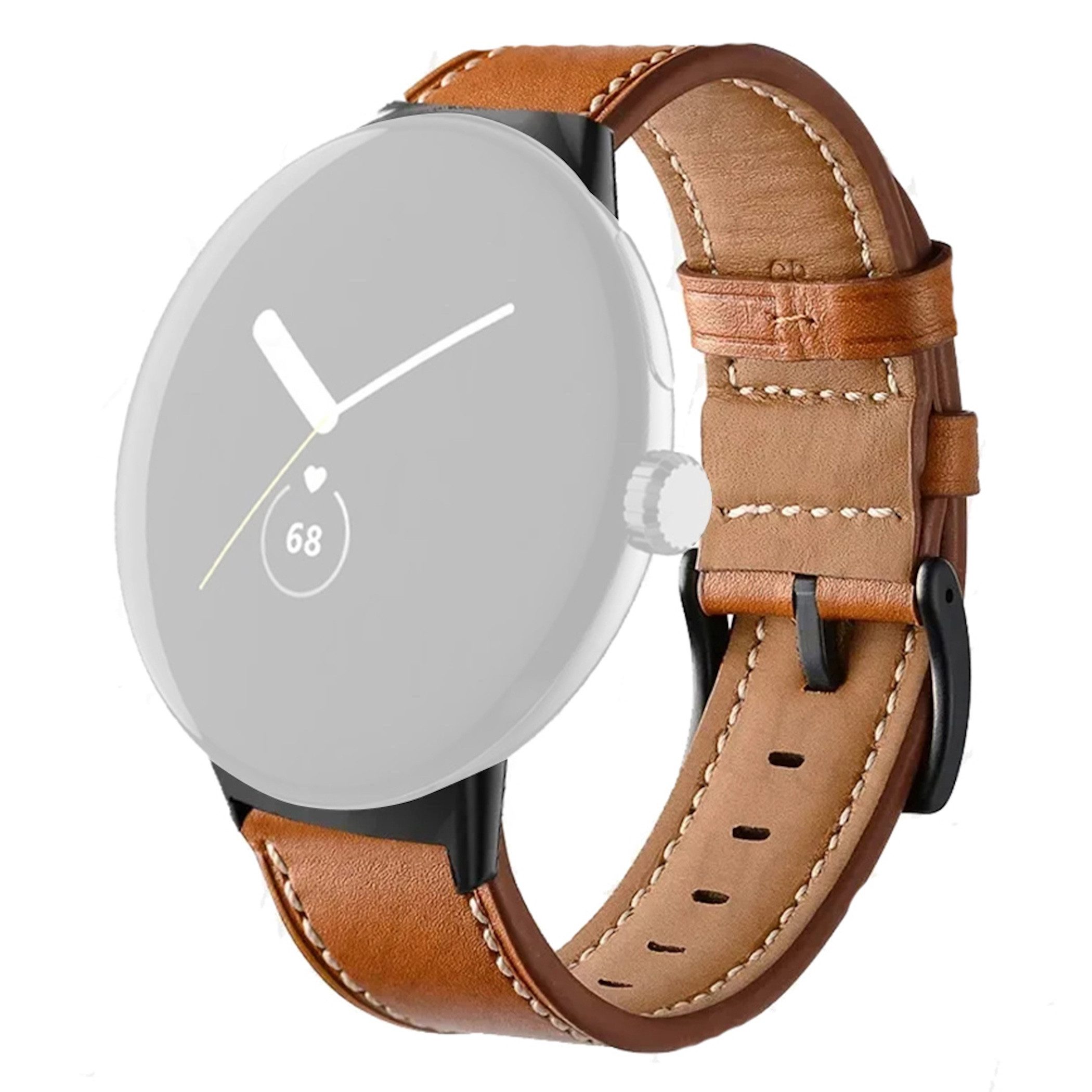Wigento Smartwatch-Armband Faser-Leder für Google Pixel Watch 5 / 4 / 3 41mm Ersatz Band Robust, Faser-Leder, Schnellverschluss-Federstegen