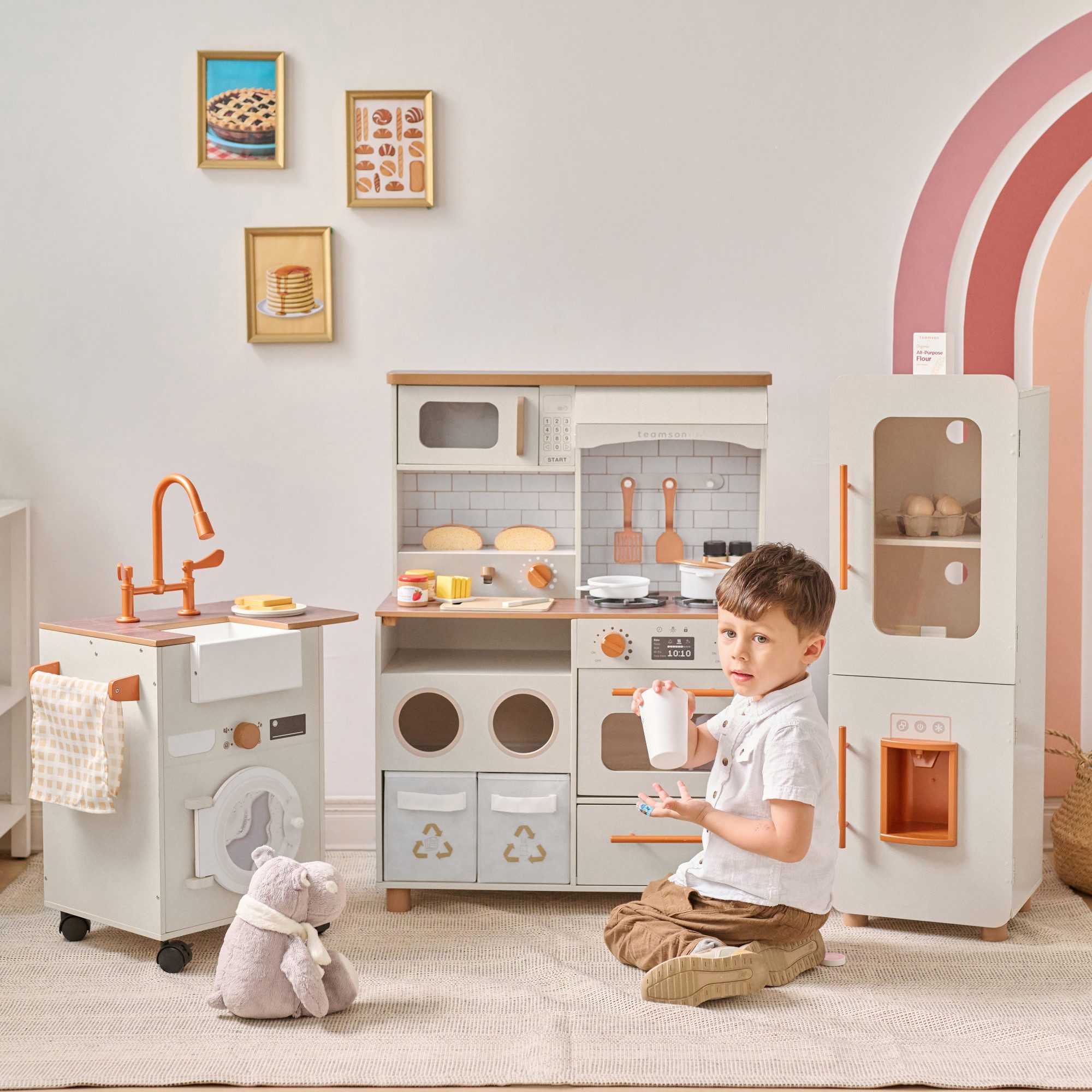 TEAMSON™ KIDS    Spielküche Modulare Holz-Spielküche mit Kühlschrank und Zu günstig online kaufen