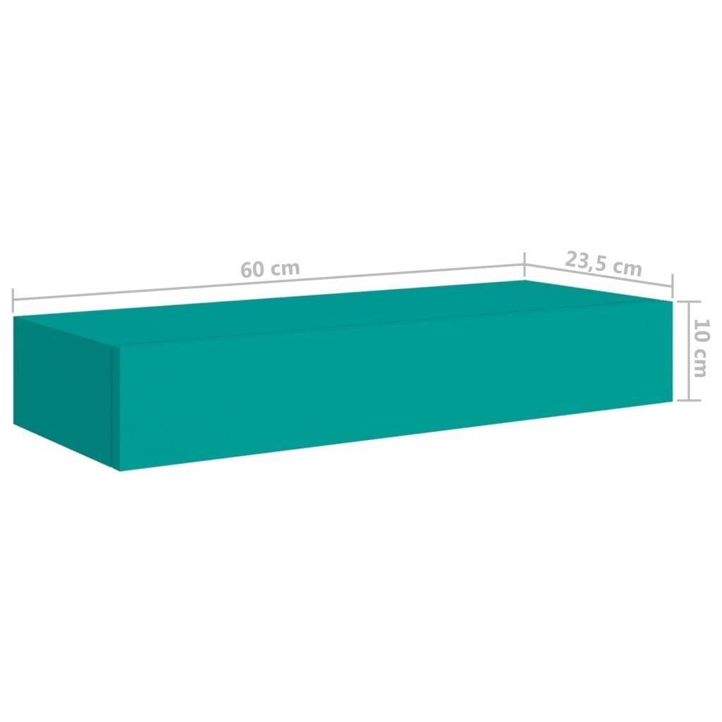 vidaXL Regal Wand-Schubladenregale 60x23,5x10 cm Stk Blau MDF 2