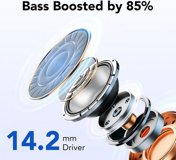 IKT Kabellos Bluetooth 5.3 mit 50H Tiefer Bass, 2024 Neue In-Ear-Kopfhörer (Ergonomisches Design für maximalen Tragekomfort und sicheren Halt beim Sport., Noise Cancelling Earbuds mit 4 ENC Mic IPX7 Wasserdicht Ohrhörer USB-C)