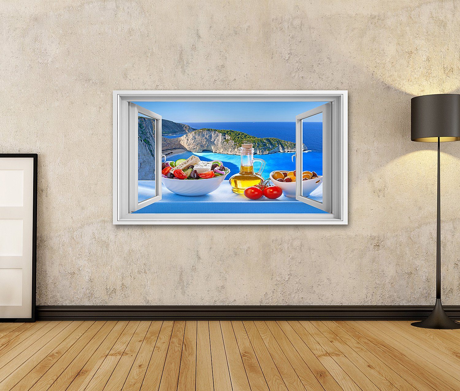 islandburner Leinwandbild Fensterblick Berühmter Navagio Strand günstig online kaufen