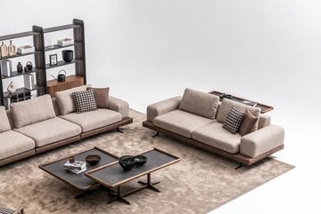 JVmoebel Wohnzimmer-Set Beige Textil Sofa Set Wohnzimmer Couche Dreisitzer Luxus, (Nur Sofa 5+3 Sitzer + Sessel), Made in Europe