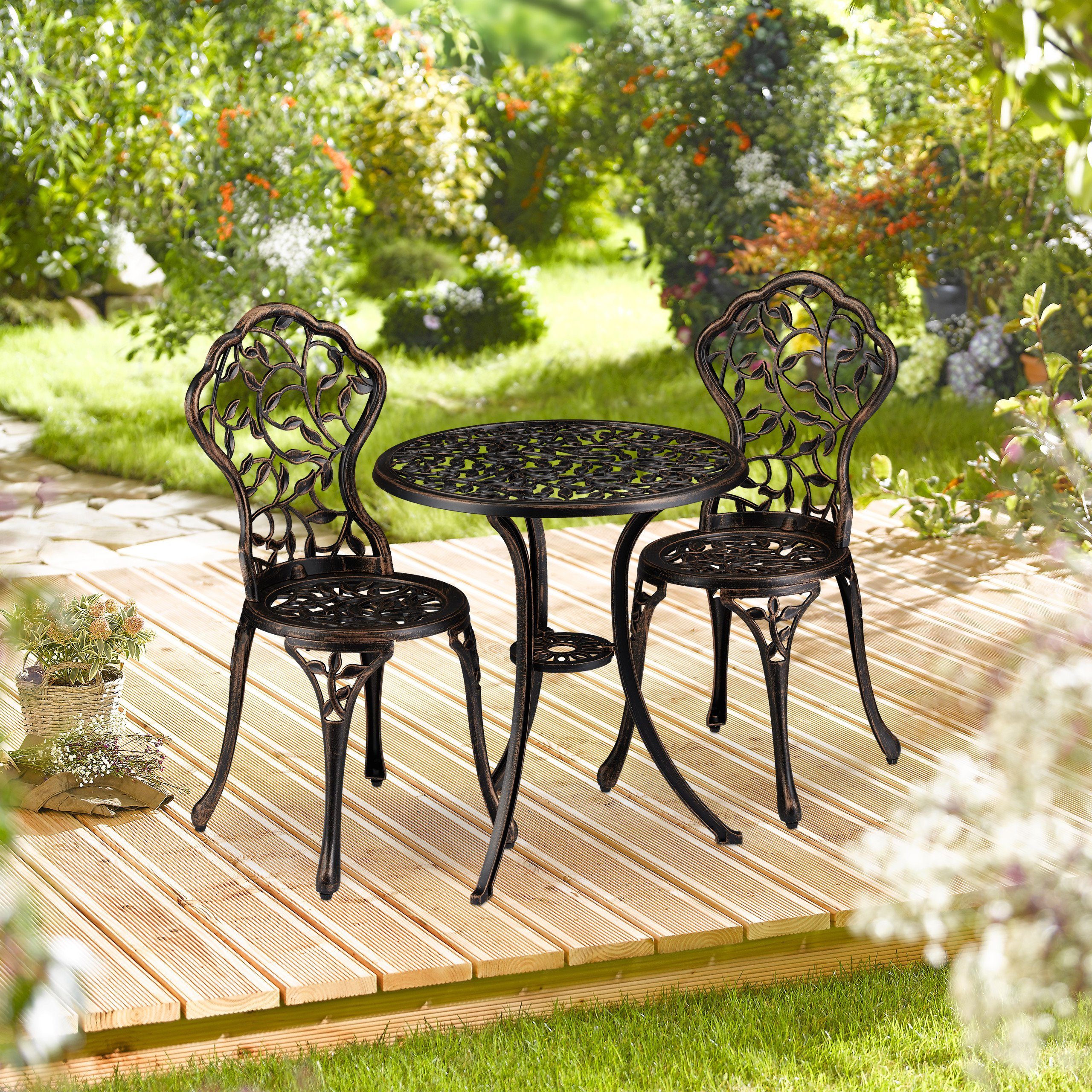 relaxdays Balkonset Balkonmöbel Set im antiken günstig online kaufen