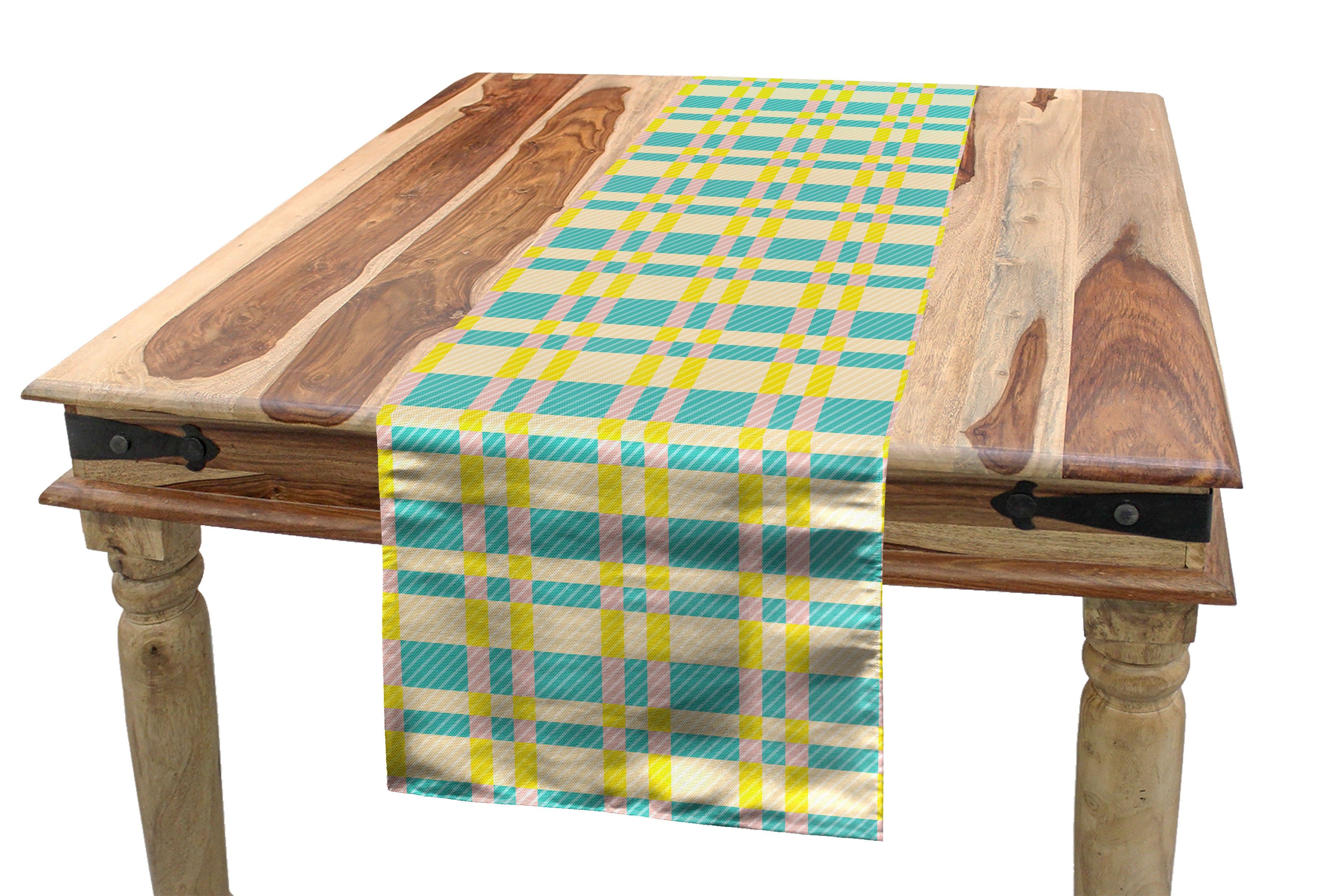 Abstrakt Geometrische Diagonalstreifen Küche Tischläufer Esszimmer Tischläufer, Rechteckiger Abakuhaus Dekorativer