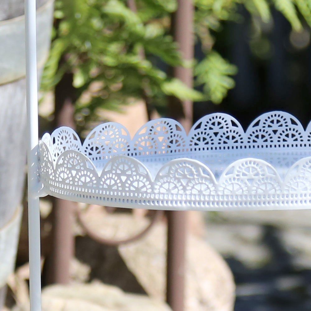 Grafelstein Dekoetagere AMALIA weiß mit Spitzenrand im Vintagestil Metallet günstig online kaufen