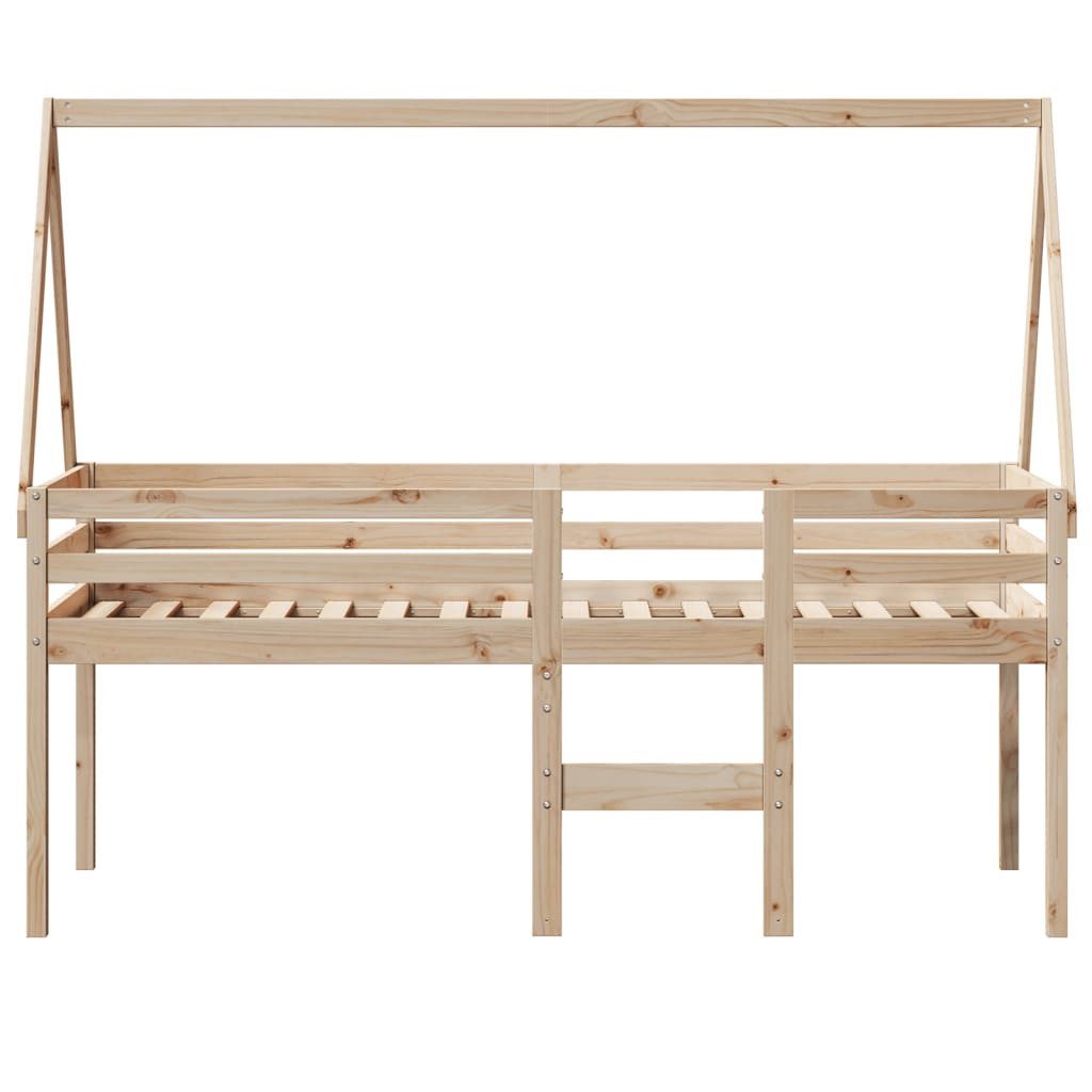vidaXL Bett Hochbett mit Dach 80x200 cm Massivholz Kiefer