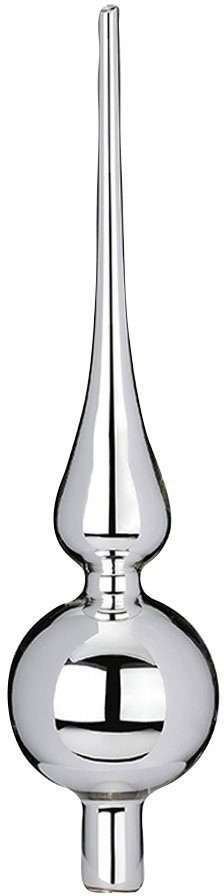 MAGIC by Inge Weihnachtsbaumkugel Frosty Silver, Weihnachtsdeko, Christbaumschmuck (46 St), Christbaumkugeln aus Glas, 45 Kugeln Ø ca. 4-6 cm, inkl. Spitze 28 cm