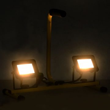 vidaXL Flutlichtstrahler LED-Fluter mit Handgriff 2x20 W Warmweiß