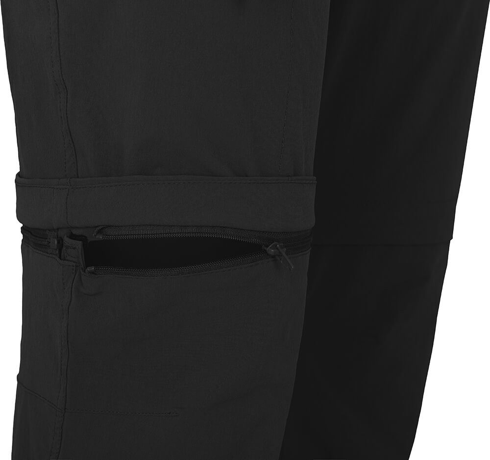 Bergson Outdoorhose NARRABEEN Doppel Zipp-Off Damen Wanderhose, vielseitig pflegeleicht, Langgrößen, schwarz