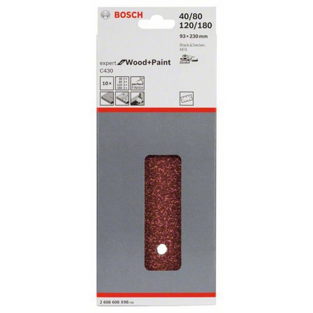 Thumbnail - BOSCH Schleifpapier Schleifblatt C430, 93 x 230 mm, 2x40, 3x80