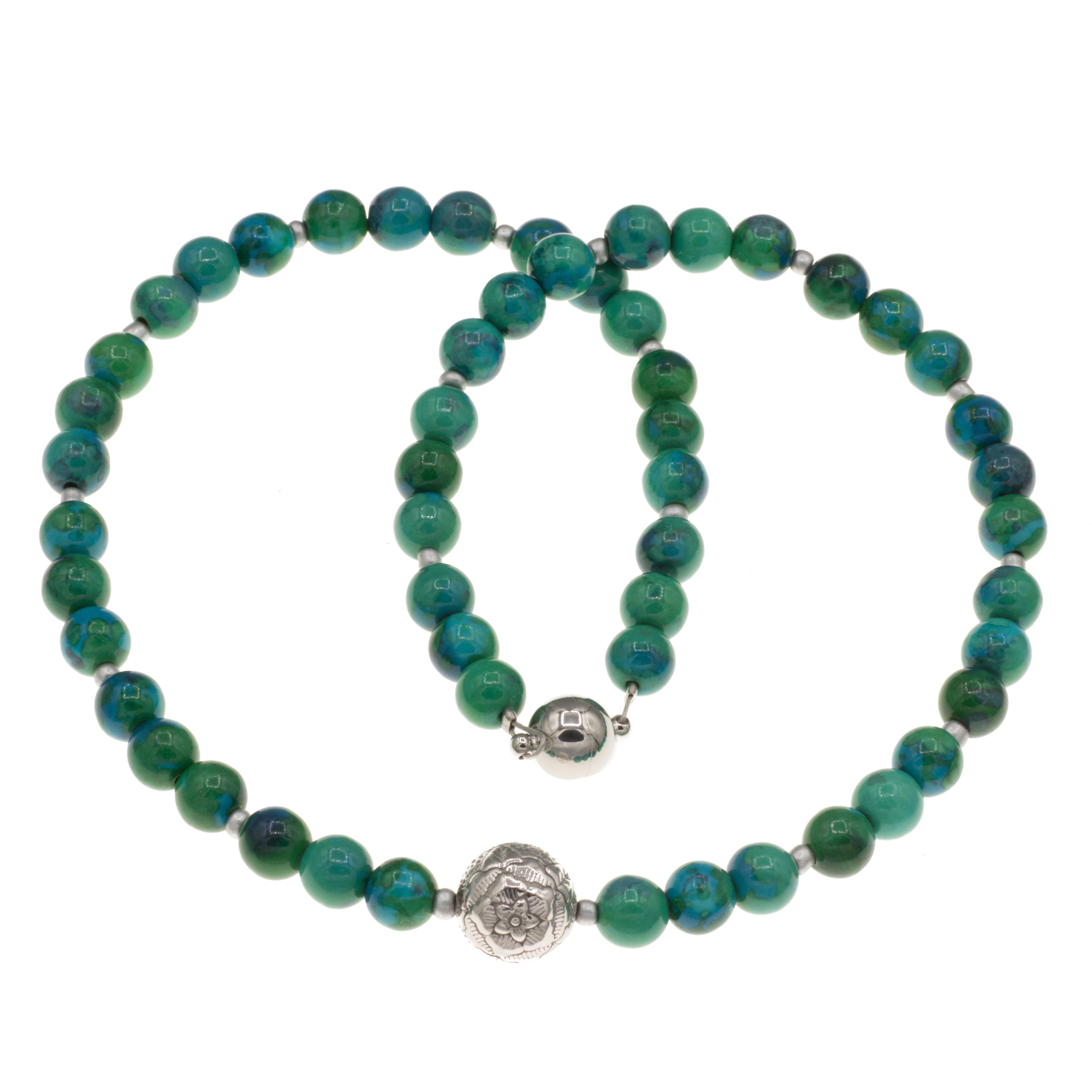 Perlenkette Kette mit Chrysokoll Perlen und günstig online kaufen