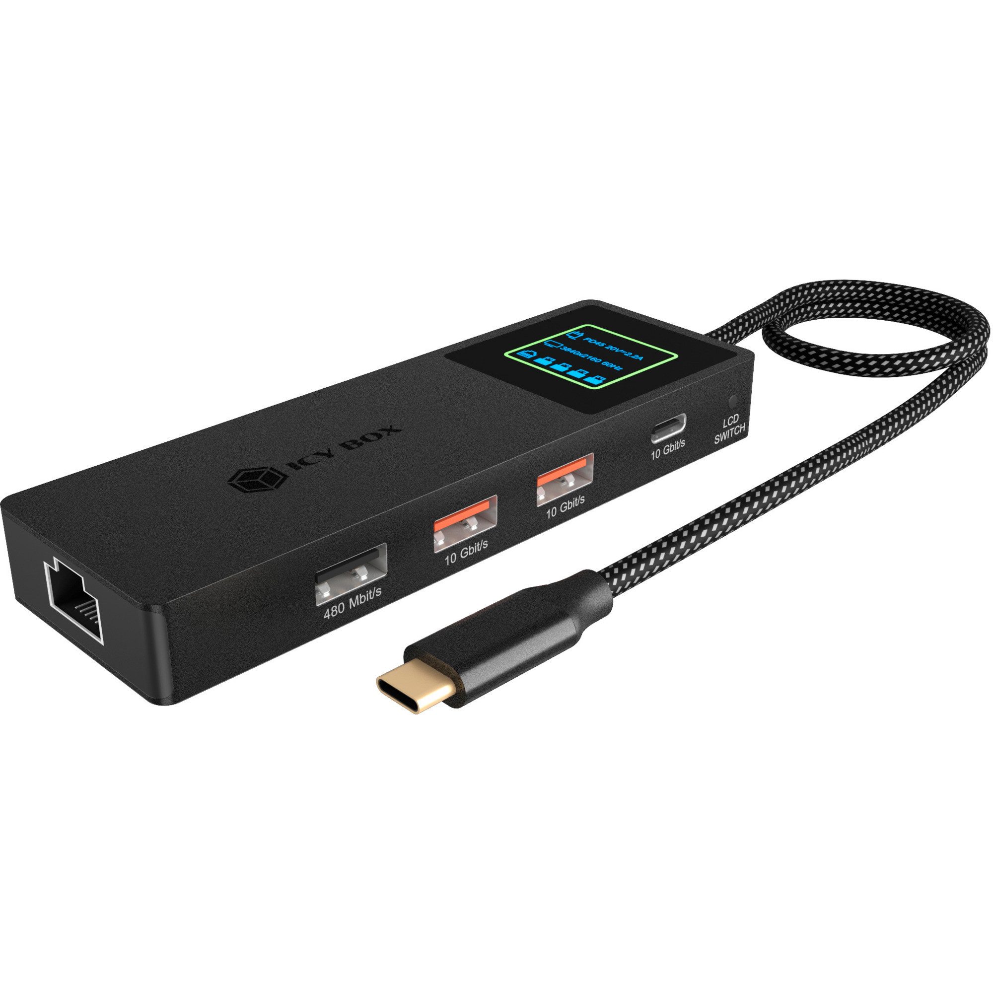 ICY BOX Laptop-Dockingstation ICY BOX IB-DK4038-LCD, Dockingstation, (mit