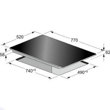 Kaiser Küchengeräte Backofen-Set EH 6326 SP+KCT 777 FI/5, Elektro Backofen, Autark, 79L, Selbstreinigung, Drehspieß, Einbau Backofen,10 Funktionen,Pizzafunktion,Emaile Easy clean,Intelligent system+Induktionskochfeld 77 cm/ Einbau Herd/ Autark/ Power Booster/ Funktionsdisplay/ 5 Kochzonen/Schwarzes Glas mit Facetten/Barbecue-Funktion/ Teppan Yaki Funktion