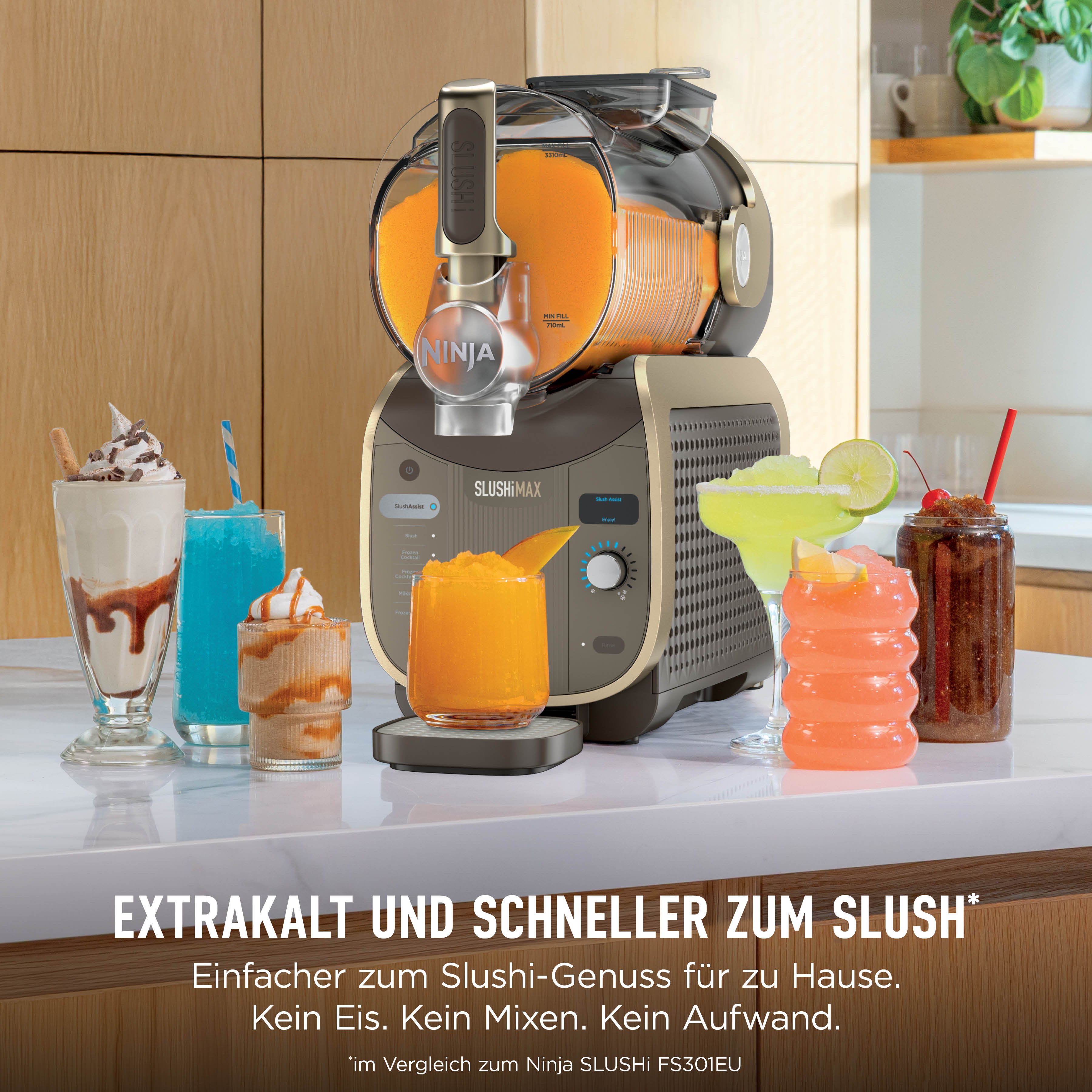NINJA Slush-Eismaschine SLUSHi MAX – Mokka FS605EUBR, 3,31 l, 280 W, für gefrorene Getränke, SlushAssist-Technologie – Bild 2 von 5