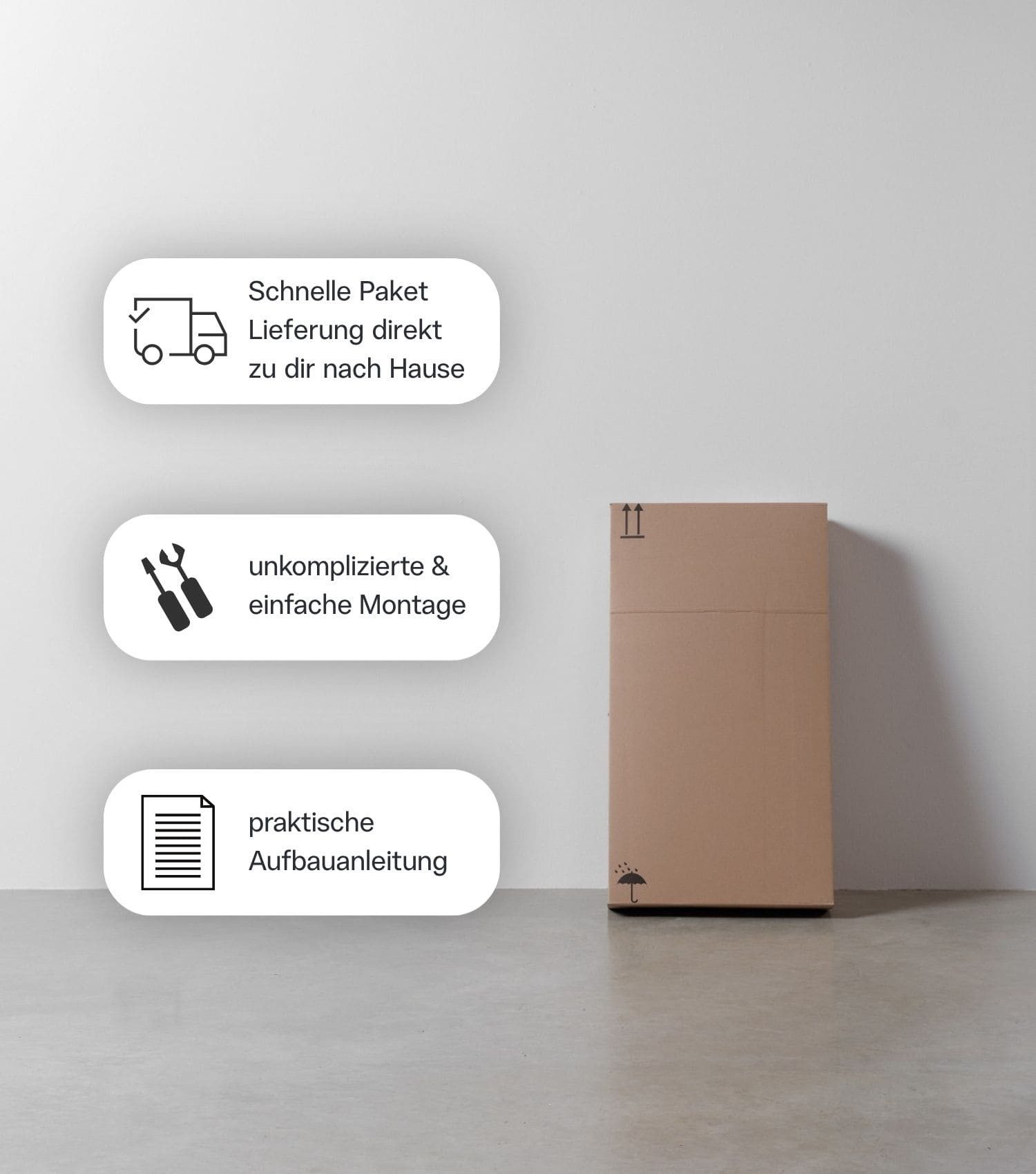 mokebo Mehrzweckschrank Der Kompakte schmaler Schrank Besenschrank (42cm breit) Made in Germany, Vorratsschrank, Flurschrank Beige Kaschmir – Bild 4 von 5