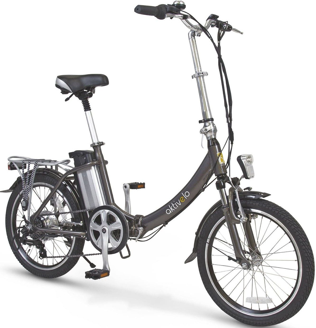 aktivelo Faltrad für Herren & Damen 20 Zoll, elektro mit Felgenbremse, 6 Gang, Kettenschaltung, Klapprad mit wartungsfreiem 250W Mittelmotor & 5 Unterstützungsstufen