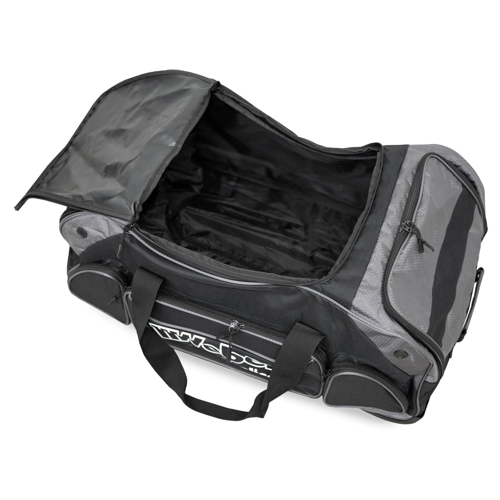 Weber GmbH Reisetasche Weber #Werkeholics Reisetasche mit Rollen schwarz, 100L, großen Seitentasche für Schuhe oder Helm, ausziehbarer Griff – Bild 5 von 5