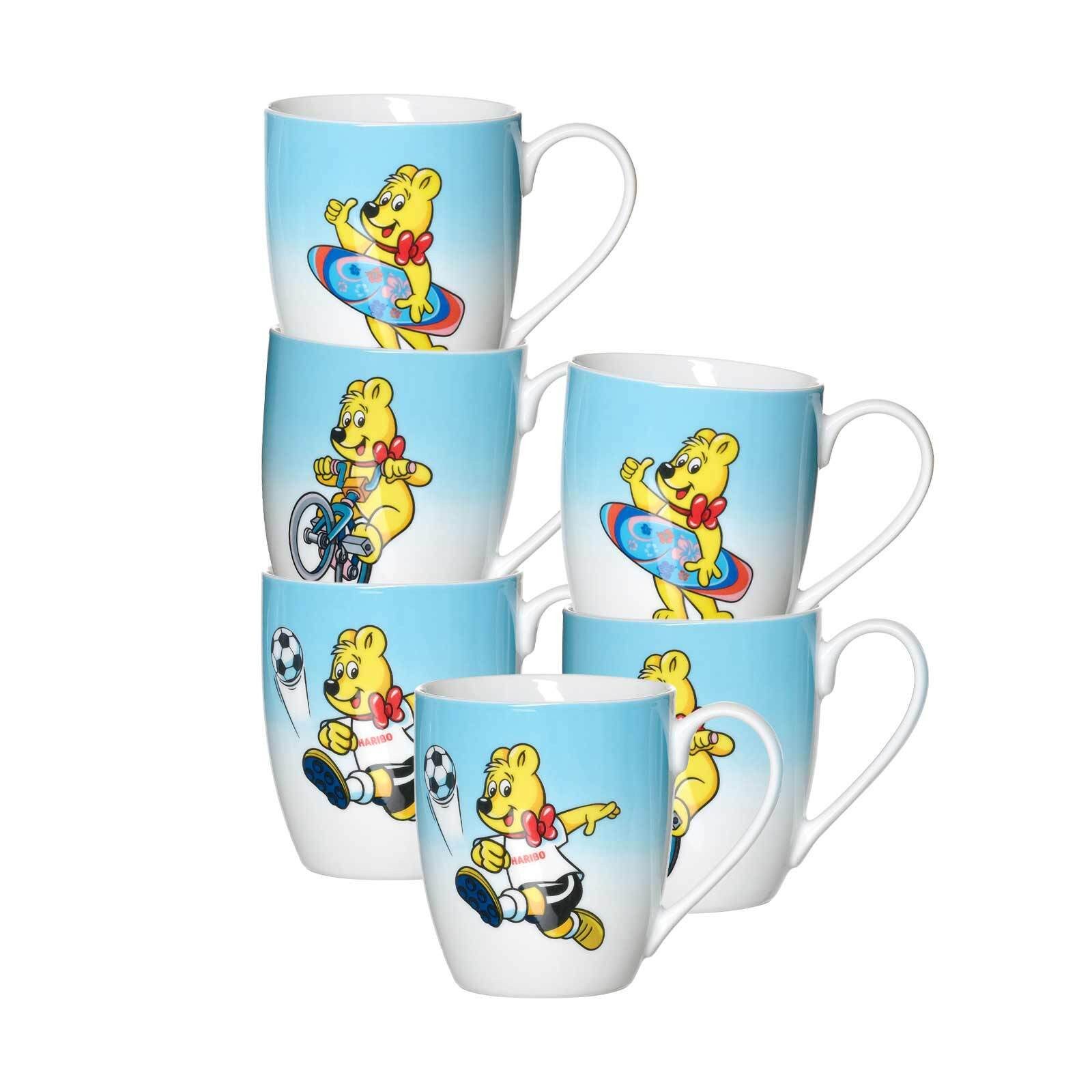 Ritzenhoff & Breker Kinderbecher Haribo Becher Sport 500 ml 6er Set, 6-tlg., Porzellan