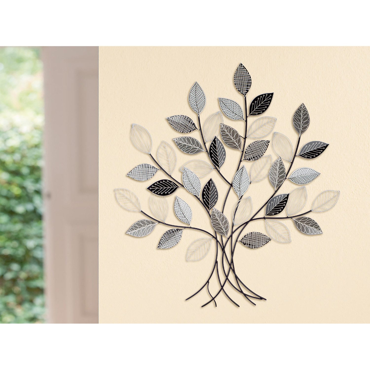 GILDE Wanddekoobjekt GRAPHIC Wandrelief - grau, schwarz, weiß - Metall - H.107cm x B.100cm (1xWandrelief, Wandobjekt - Wanddekoration), Wohnzimmer - Wanddekoobjekt - Dekoobjekt - Wandrelief