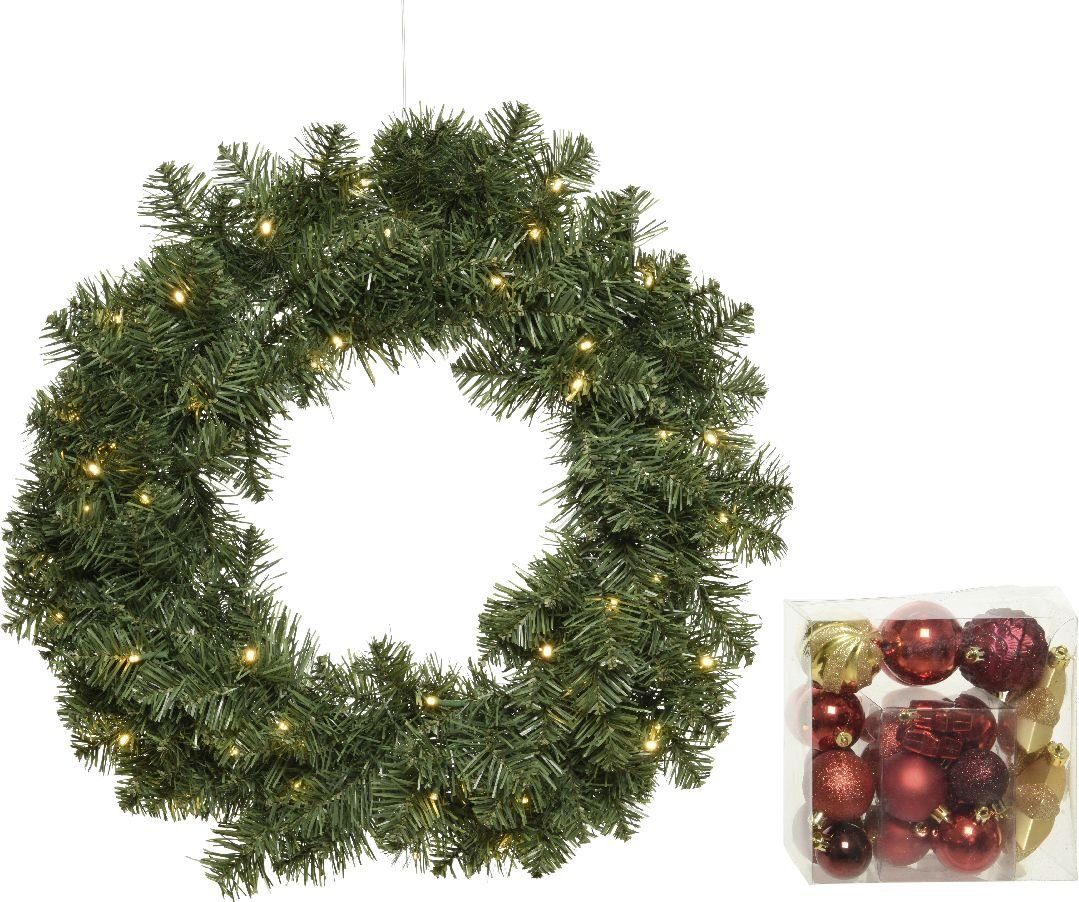 Kaemingk künstlich Weihnachtsfigur 50 Kaemingk Tannenkranz beleuchtet