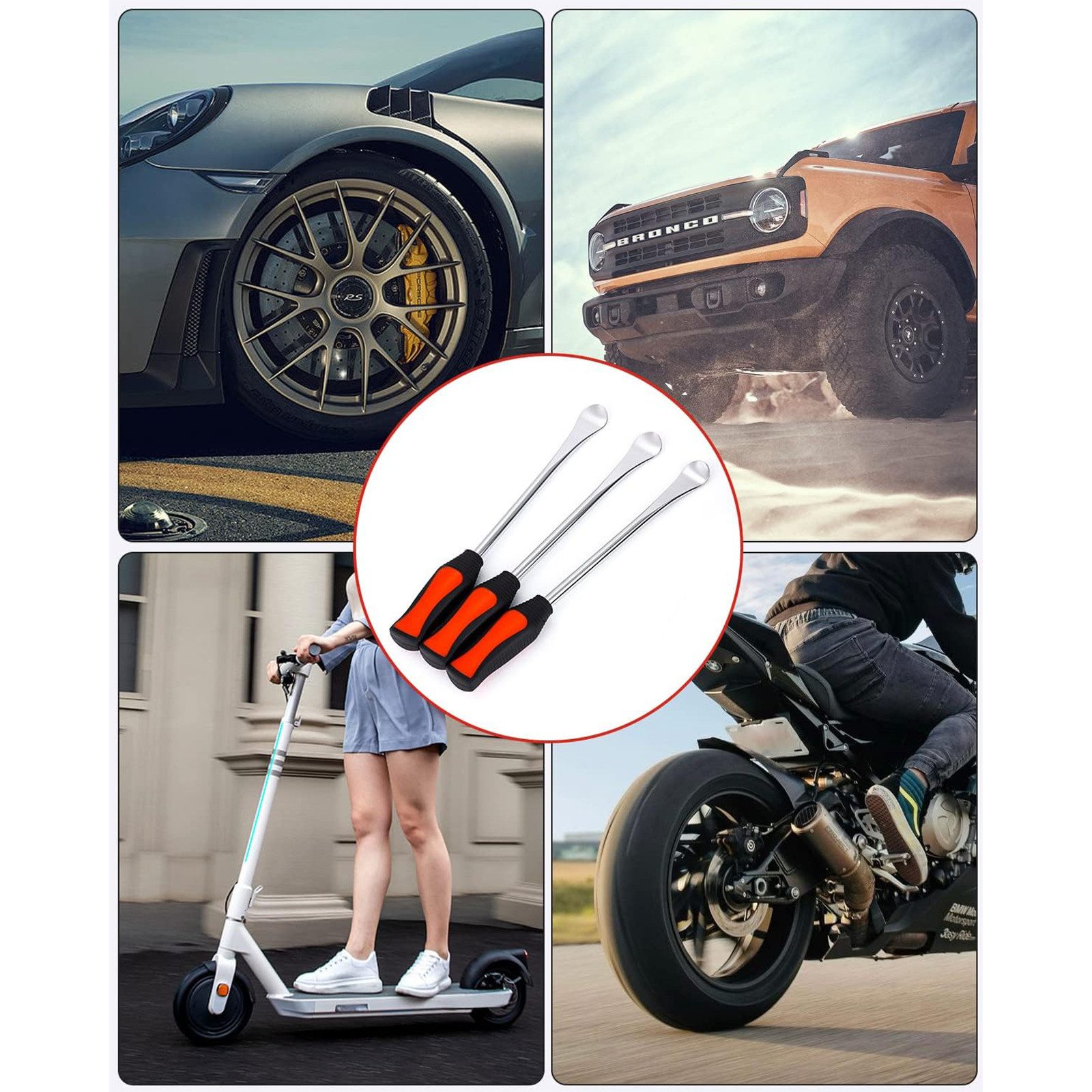 HAUSS SPOLE Fahrradreifenheber 29er-set Motorrad Reifenhebel Set Montagewerkzeug Reifenmontage