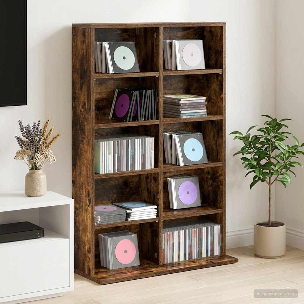 vidaXL Schranksystem CD Regal Raucheiche 65 x 23,5 x 97,5 cm Holzwerkstoff (1-St)