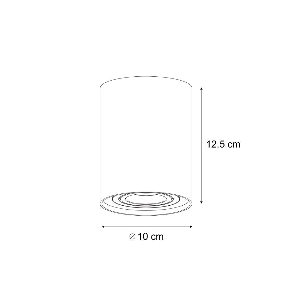 Qazqa LED Aufbaustrahler Rondoo, ohne Leuchtmittel, Extra-Warmweiß, QAZQA Aufbau­spot, gu10, Beige, Aluminium, Modern