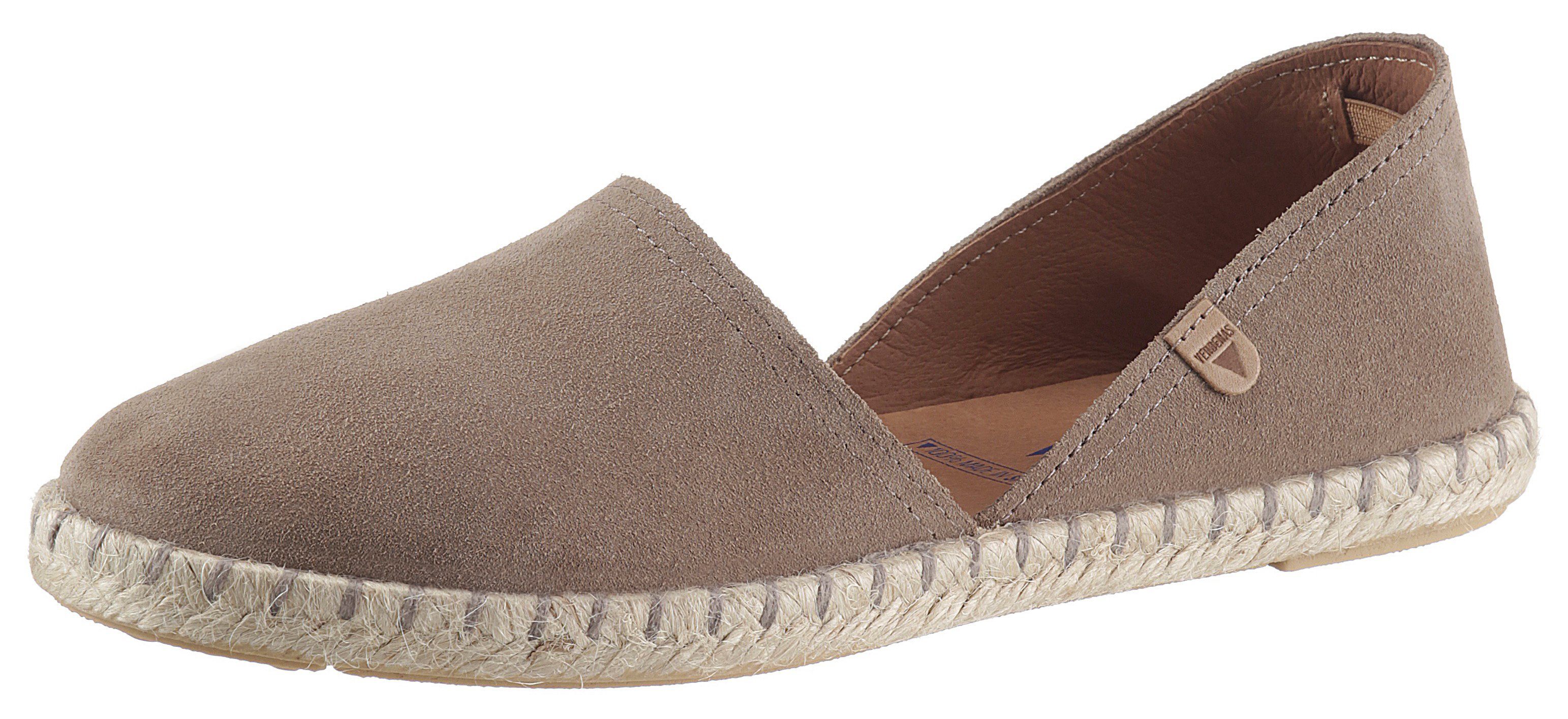 Espadrille hellbraun mit VERBENAS typischem Jute-Rahmen