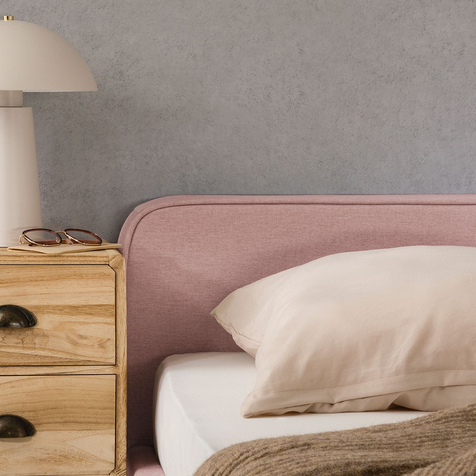 IDIMEX Polsterbett MARINI, Bett 140x200 cm mit Lattenrost Doppelbett mit Kopfteil- altrosa