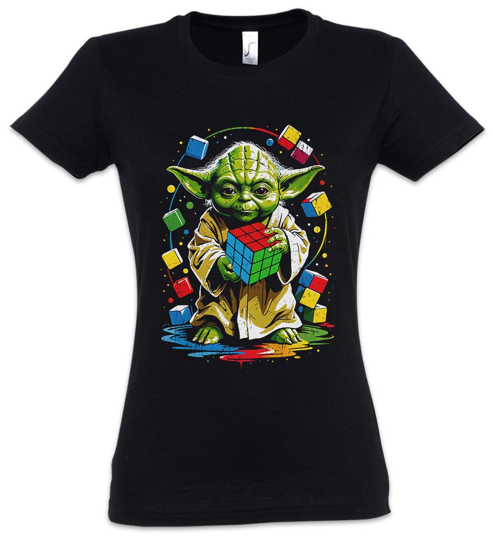 Urban Backwoods Print-Shirt Master Cube Damen T-Shirt Zauberwürfel Wars Yoda 80s Magic Star Speed (1-tlg) Cubing Jedi Cuber Master