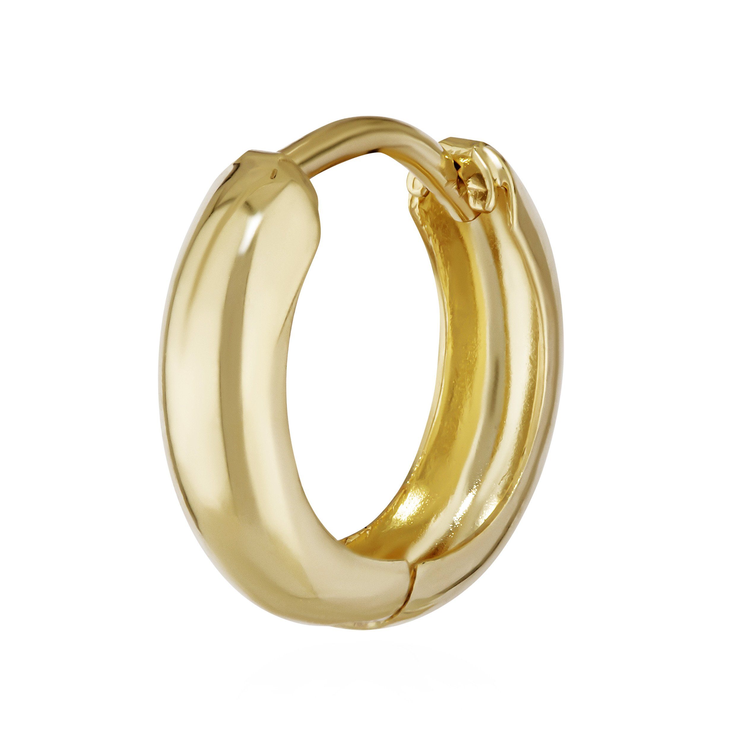 NKlaus Круглые серьги Single 333 Gelbgold Klappcreole Ohrring 12,2 X 3,2 (Einzel - 1 Stück)