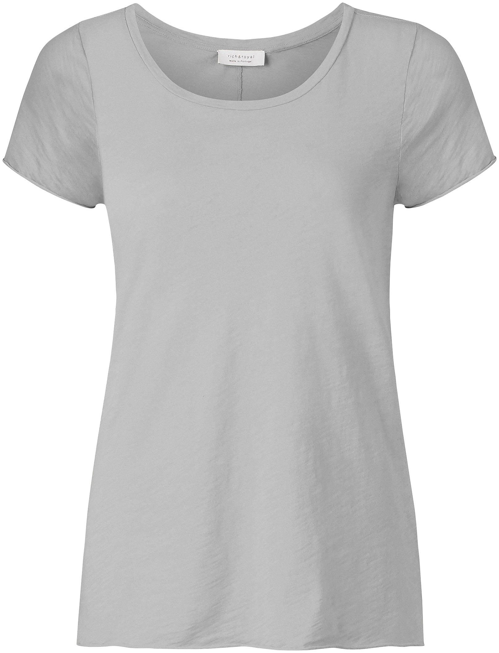Rich & Royal T-Shirt in femininer Basic-Form melange grey
