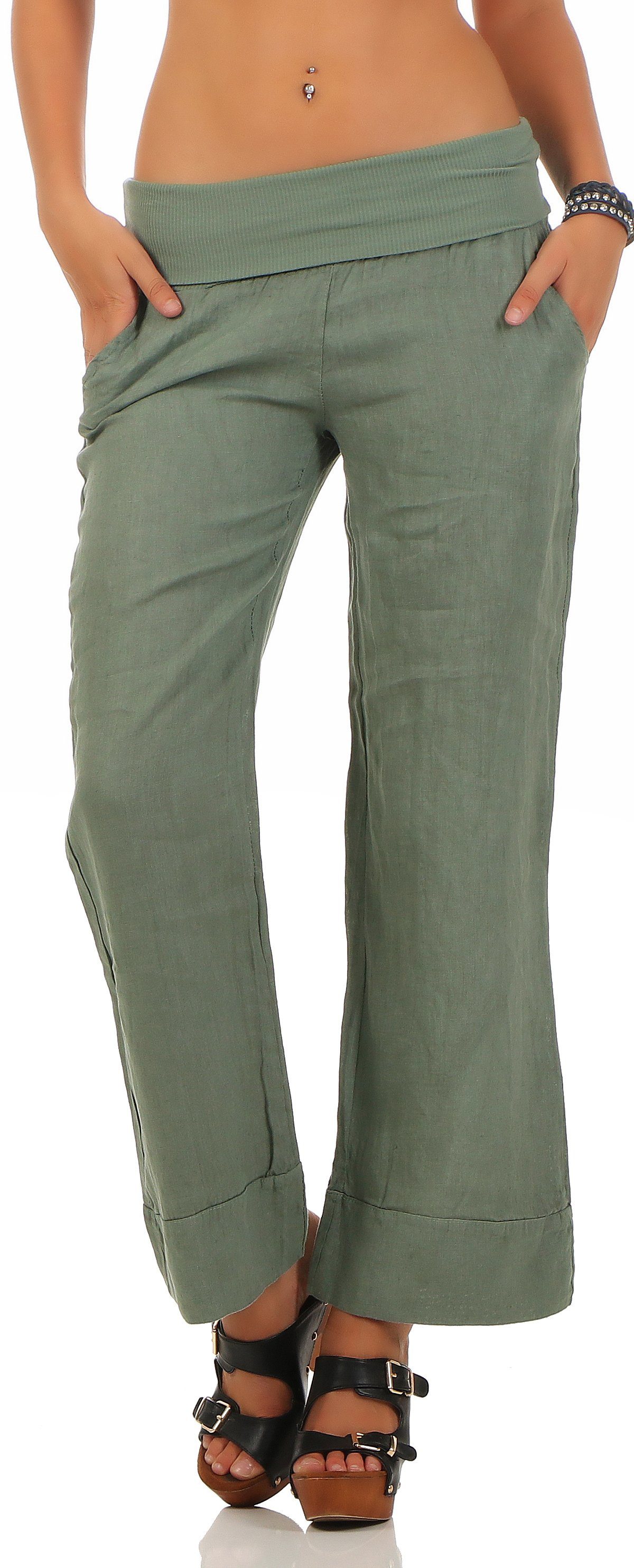 malito more than fashion Leinenhose malito Damen Hose aus Leinen, Stoffhose günstig online kaufen