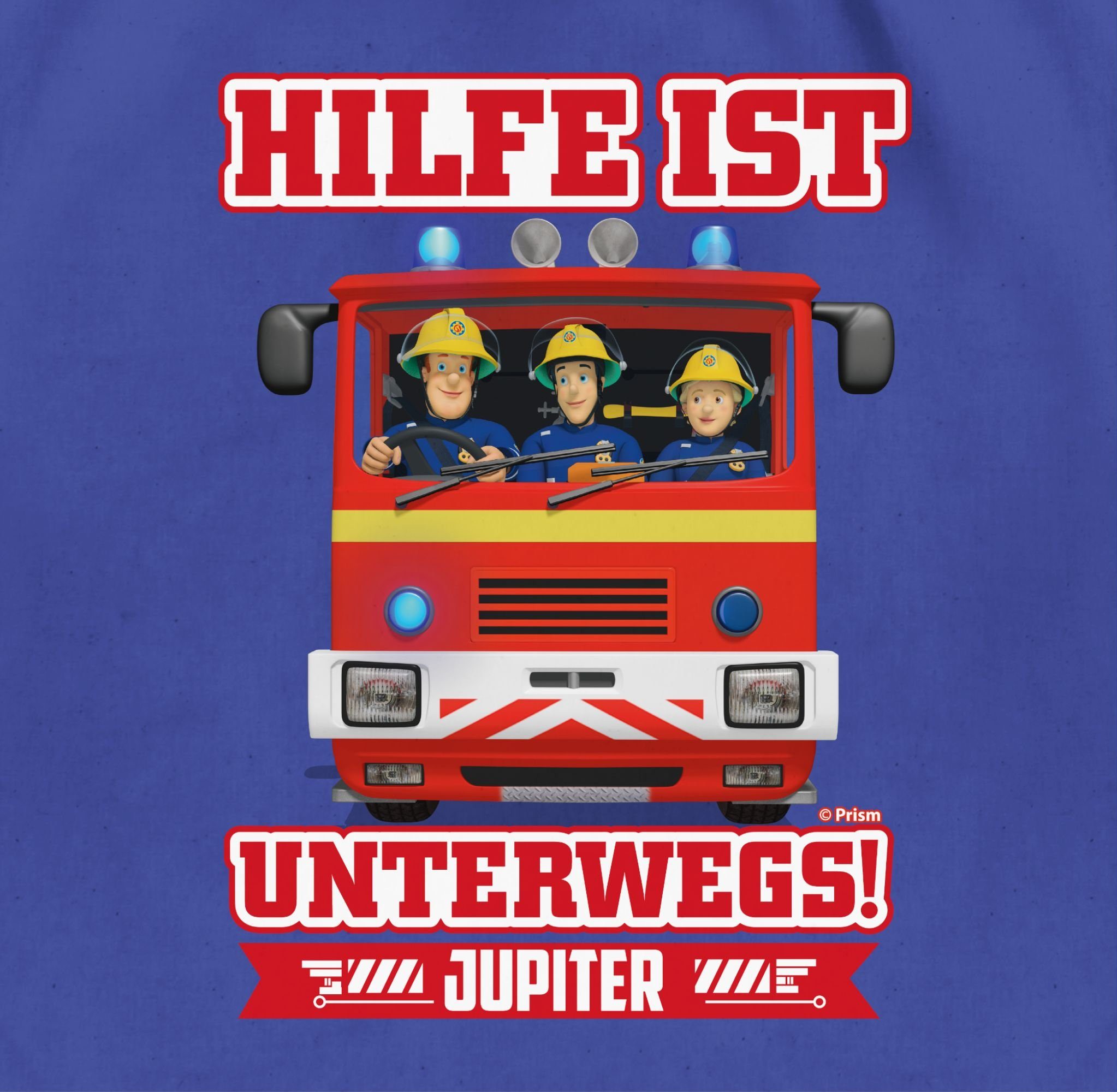 Shirtracer Turnbeutel Hilfe ist Unterwegs - Sam & Jupiter, Feuerwehrmann Sam Tasche