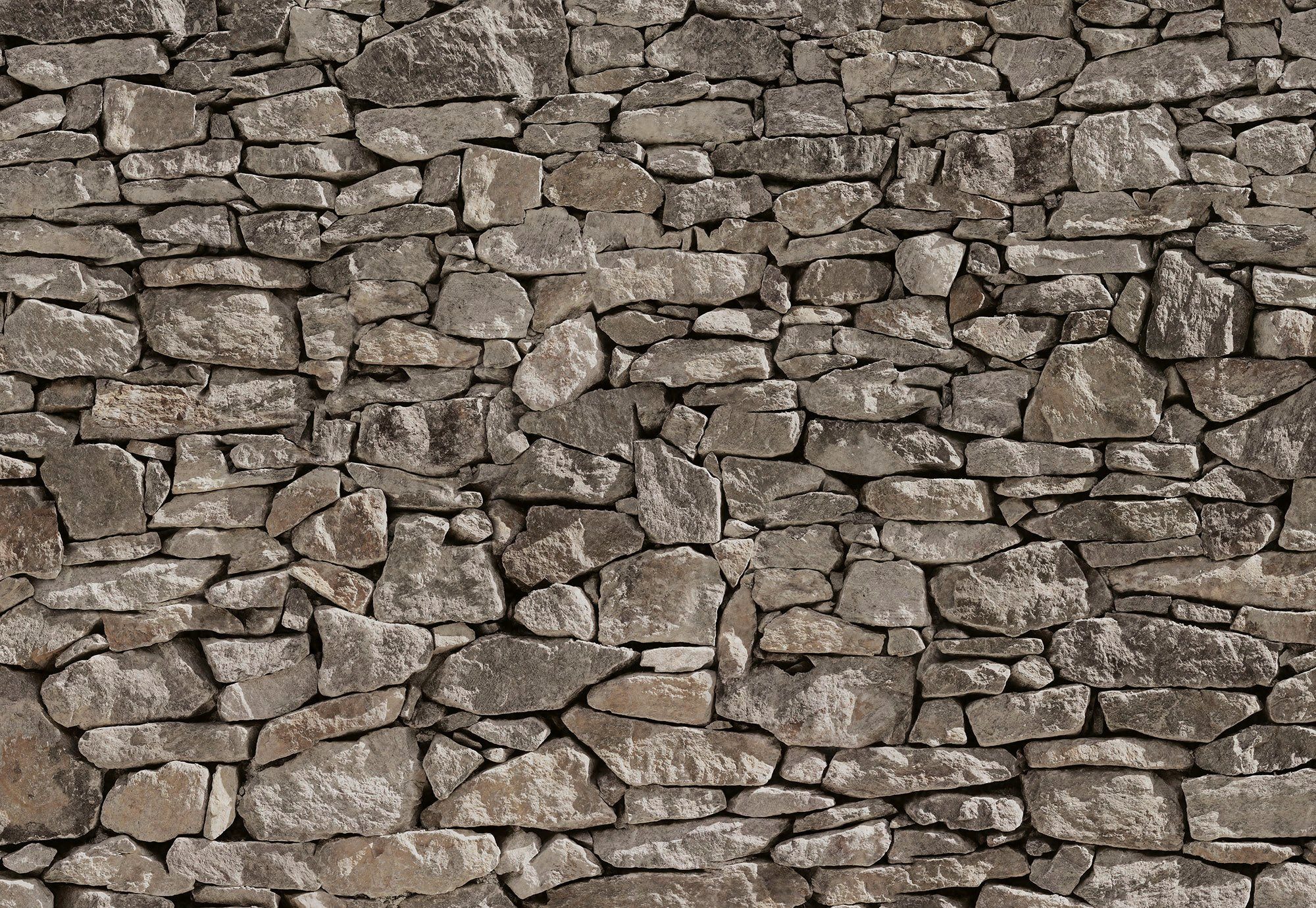 Komar Fototapete Steinmauer, (1 St), 368x254 cm (Breite x Höhe)