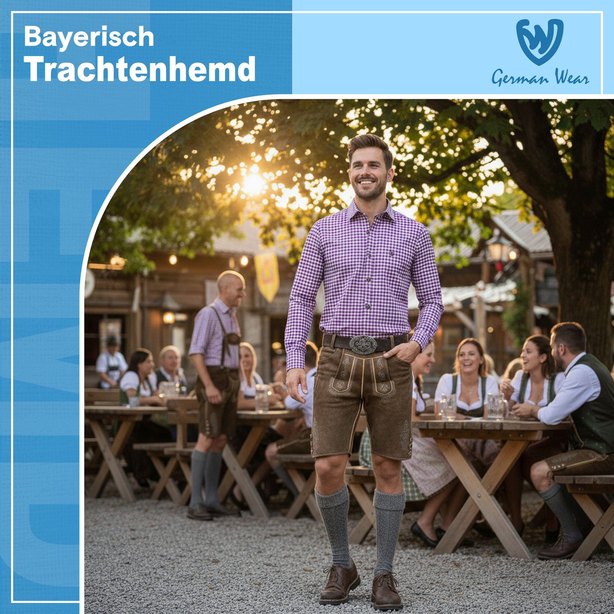 German Wear Trachtenhemd GW120x Trachtenhemd Langarm hemd Trachtenmode Hemd