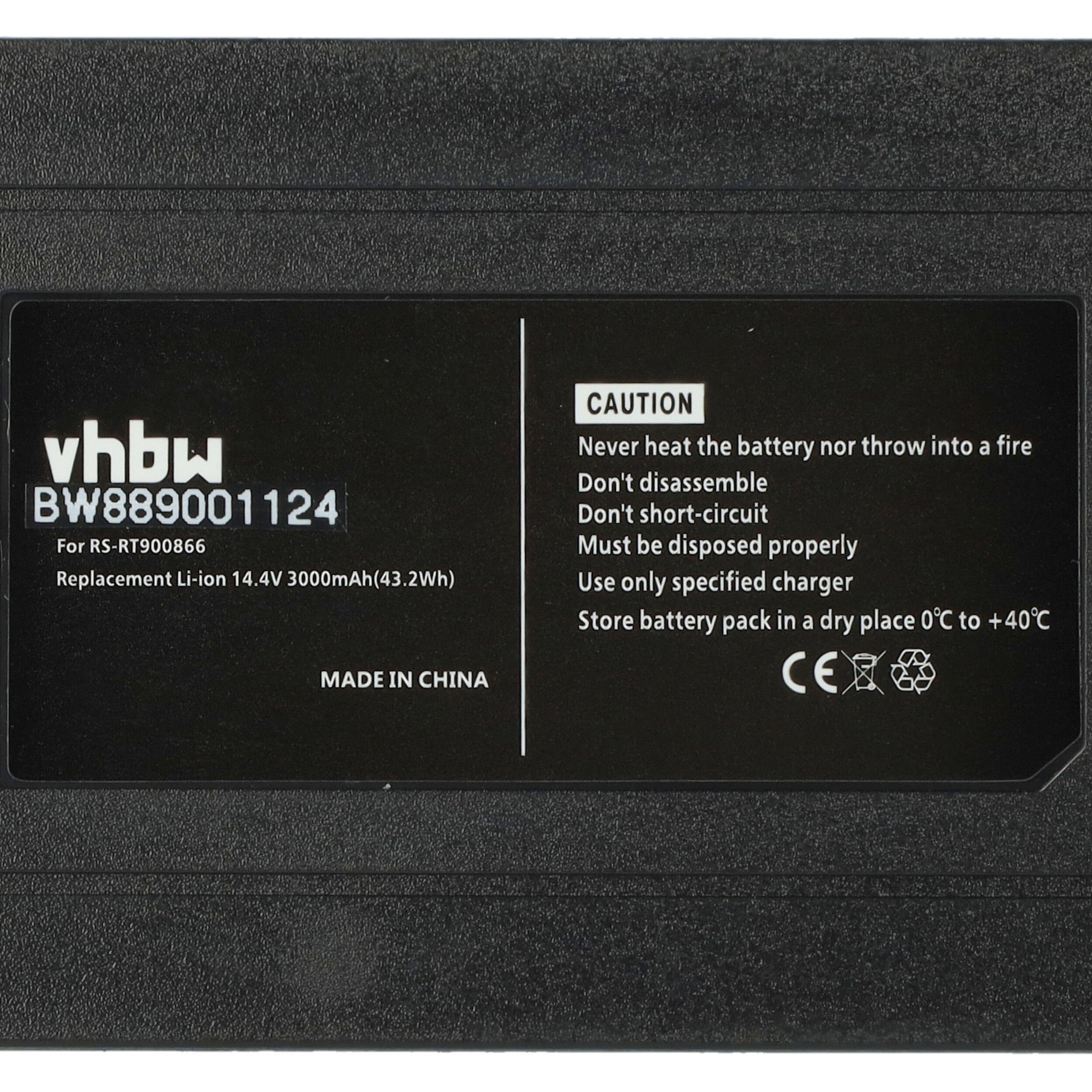 vhbw kompatibel mit V) RR6943WH, Essential Force mAh Rowenta RR697 (14,4 Smart Staubsauger-Akku Li-Ion 3000