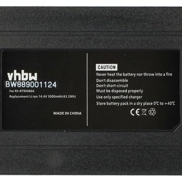 vhbw kompatibel mit Rowenta X-plorer Serie 45 RR8227WH, RR8227 Staubsauger-Akku Li-Ion 3000 mAh (14,4 V)